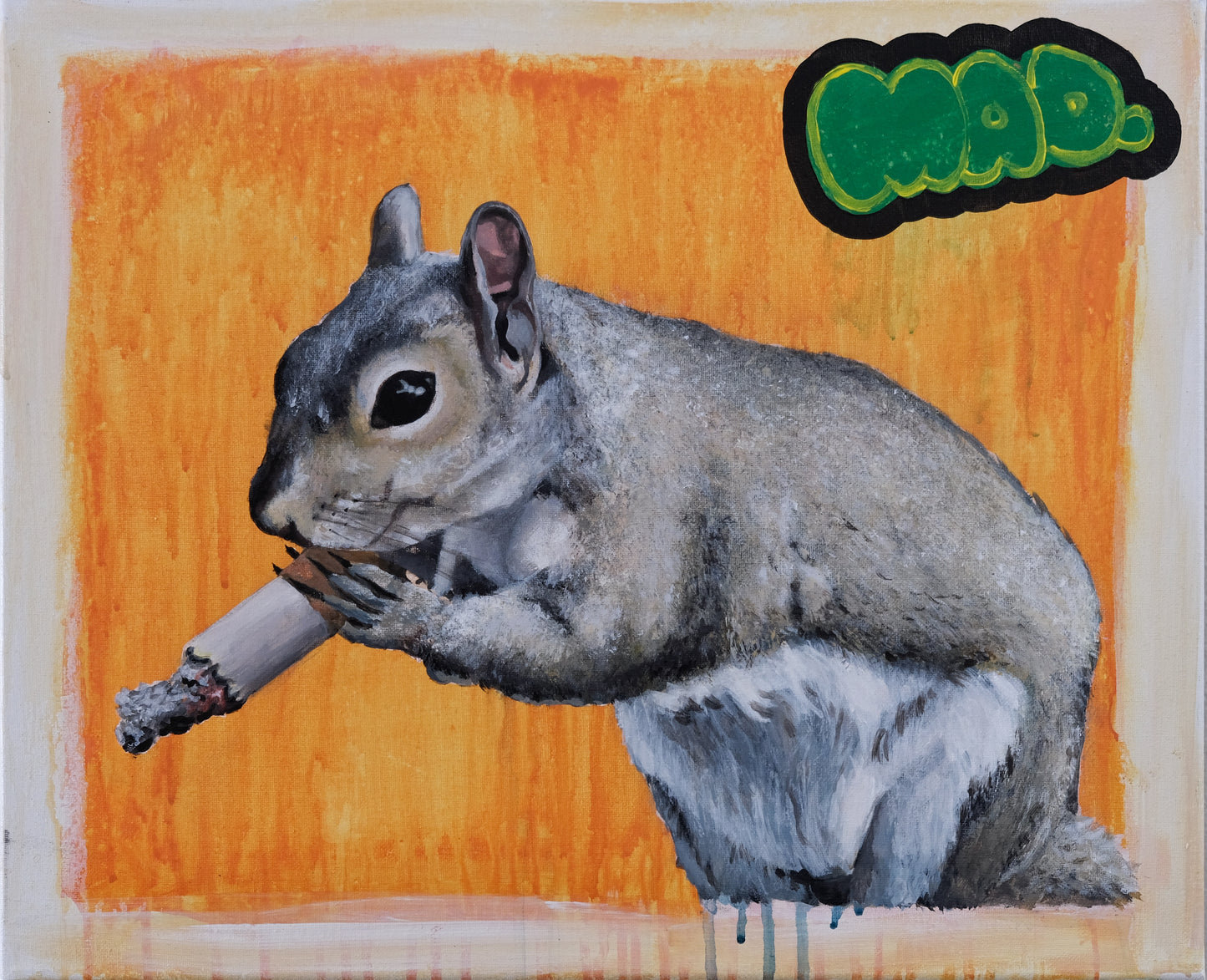 Smoking Squirrel (Original Painting)