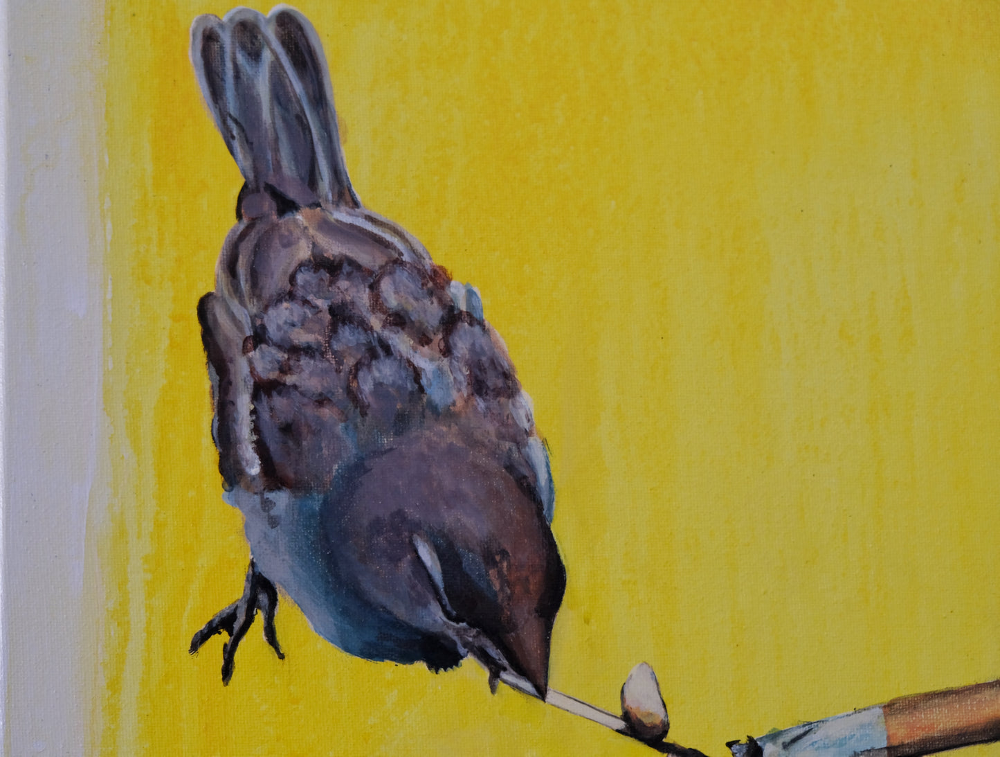 Smoking Birds (Original Painting)