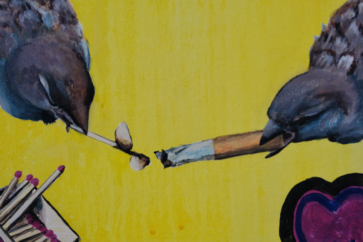Smoking Birds (Original Painting)